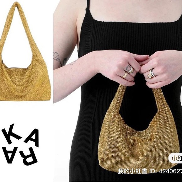 KARA Mini Armpit Crystal Mesh Bag New 23FW Full Set - Picture 4 of 10